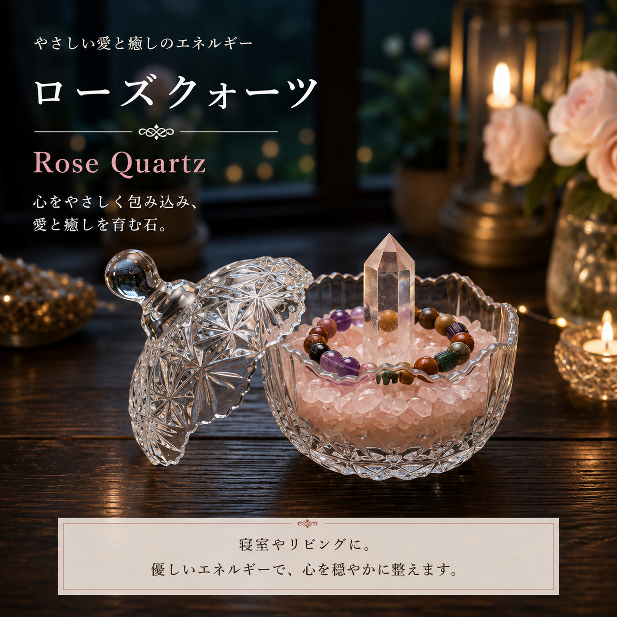 ローズクォーツのキャニスターセット