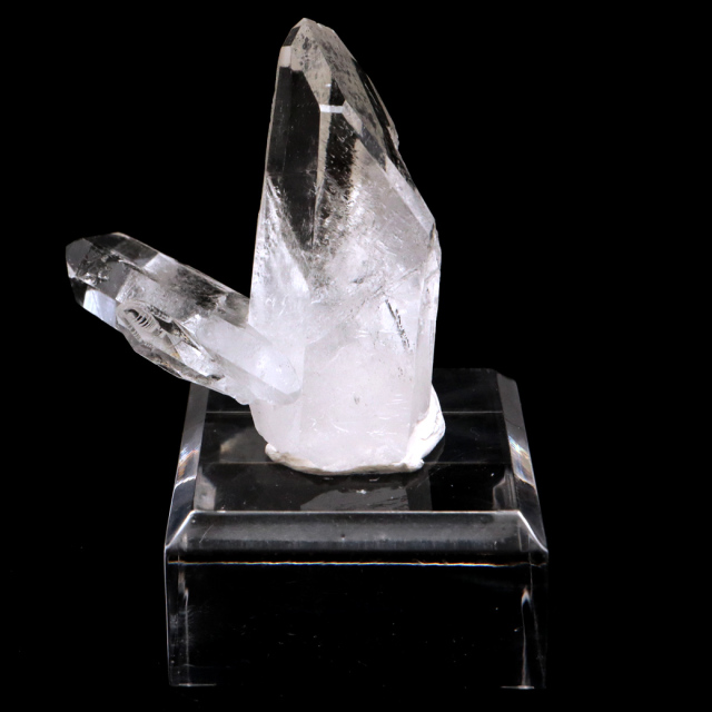 天然 水晶 クラスター ミニ 23g 台座付き ブラジル ゼッカ産 透明感が