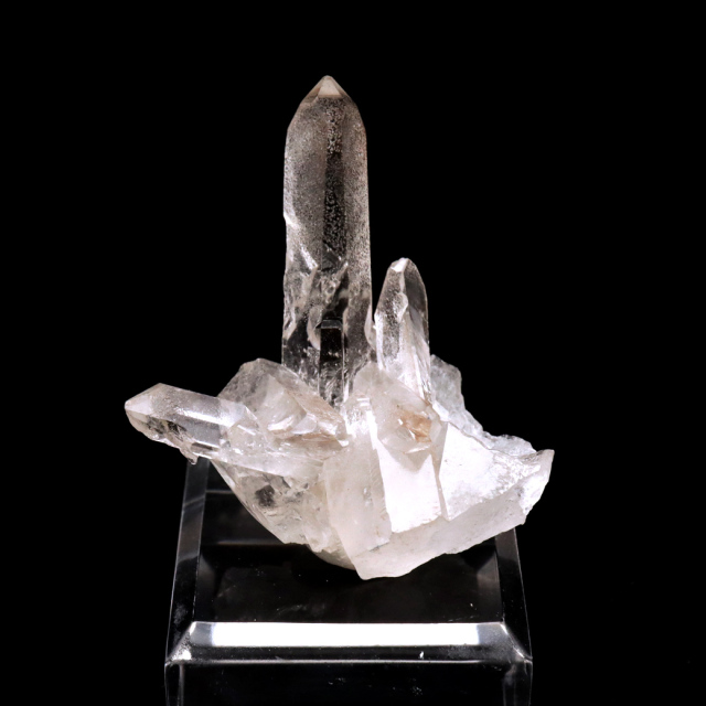 超レア‼️ミニ水晶クラスター入り‼️ブラジル産 クォーツインクォーツの丸玉 天然 水晶 クラスター ミニ 35g 台座付き ブラジル ゼッカ産 透明感が