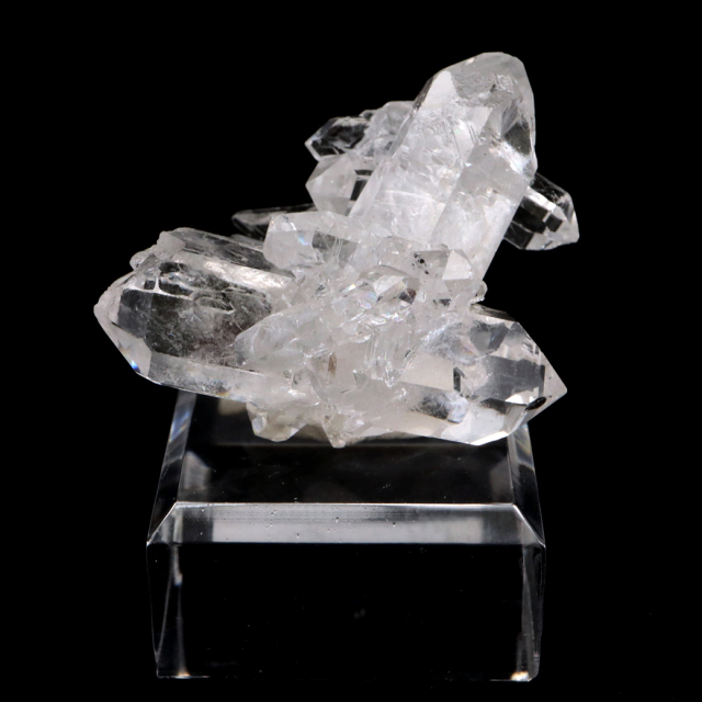 天然 水晶 クラスター ミニ 23g 台座付き ブラジル ゼッカ産 透明感が