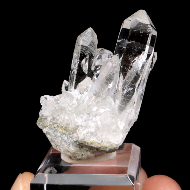 天然水晶 クラスター 天然 水晶 クラスター ミニ 23g 台座付き ブラジル ゼッカ産 透明感が
