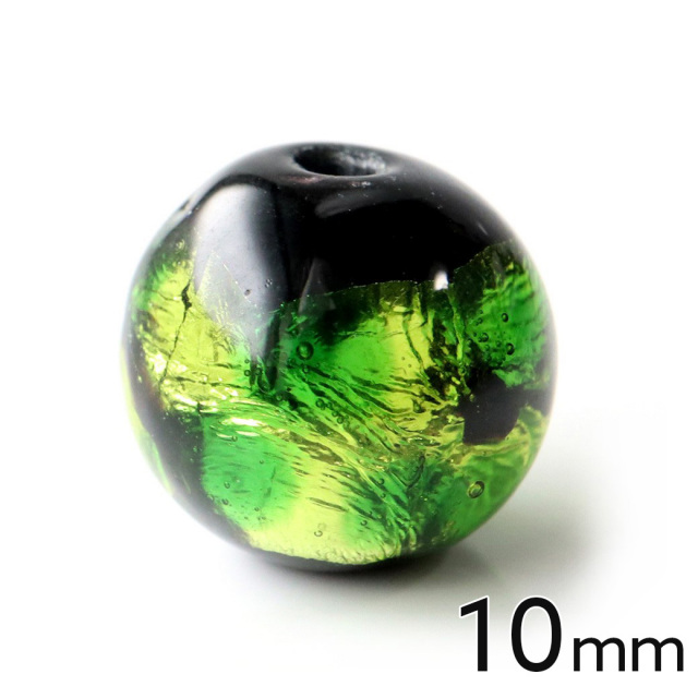 ホタルガラス ライトグリーン 10mm 粒売り 1粒 とんぼ玉 緑色 沖縄 お土産