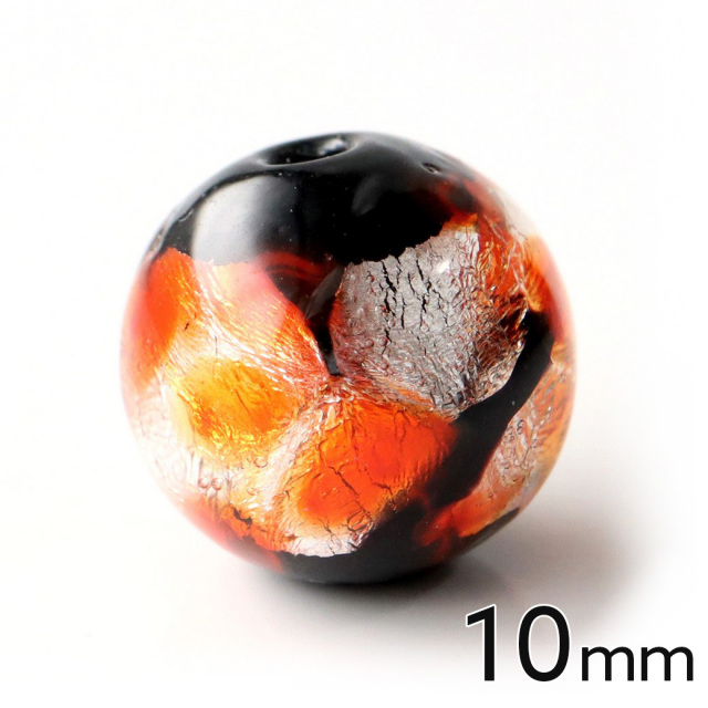 ホタルガラス オレンジ 10mm 粒売り 1粒 とんぼ玉 橙色 沖縄 琉球 お土産