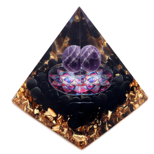 オルゴナイト ピラミッド オブシディアン さざれ 黒曜石 orgonite